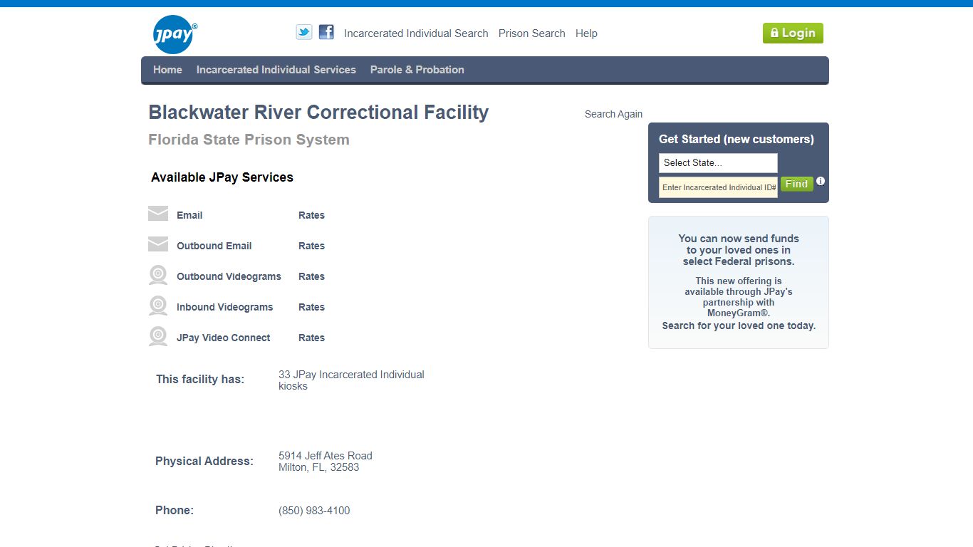 Blackwater River Correctional Facility - JPay