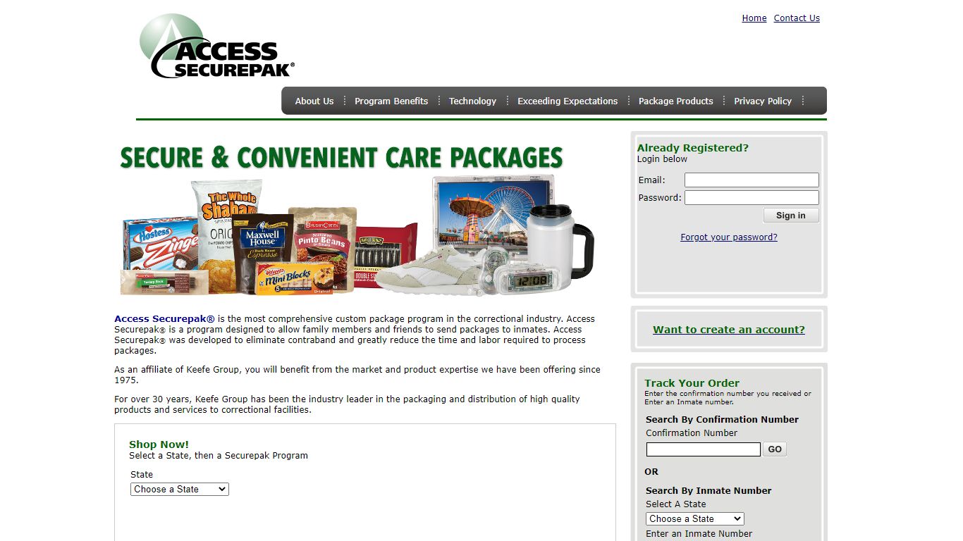 Access Securepak - Florida Food Private Package Program - Welcome